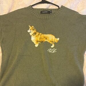 Ralph Lauren Olive Green/Khaki Dog Sweater